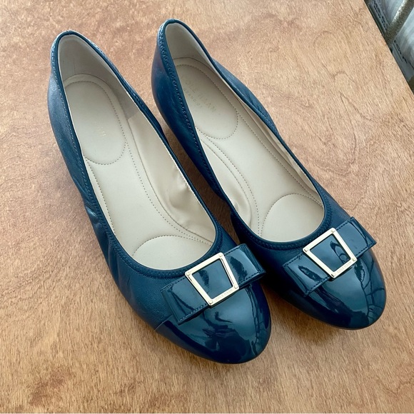 Cole Haan Navy Wedge Heels 10.5 - Picture 2 of 6
